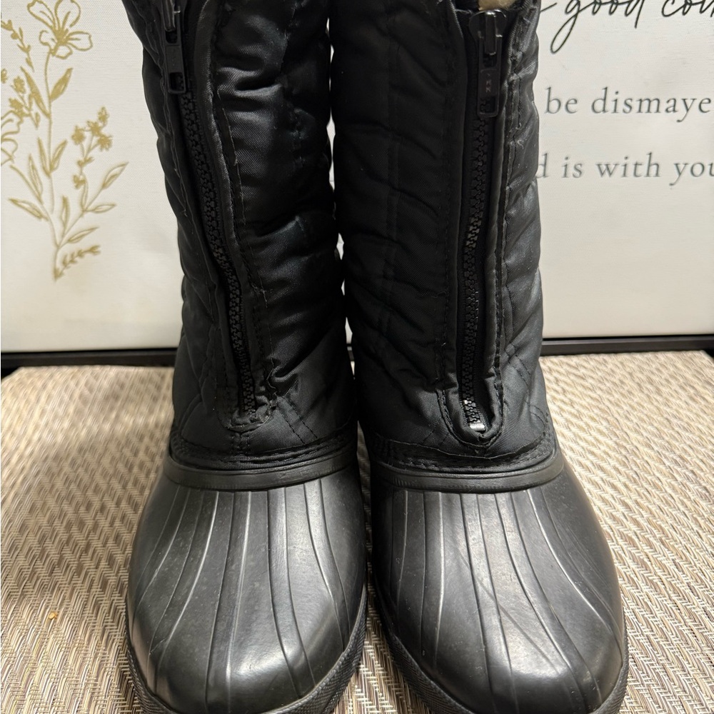 Sorel Black Quilted Winter Boots Women SZ 8 Box8